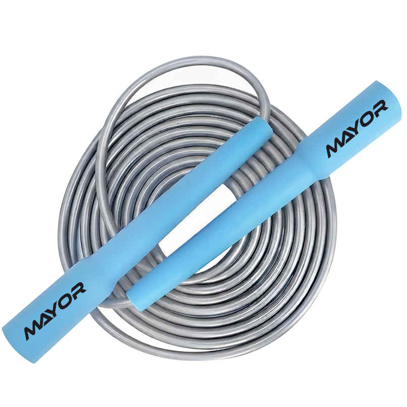 Mayor Premium Adjustable Skipping Rope Tangle Free | Freestyle Skipping Rope | Blue & Grey