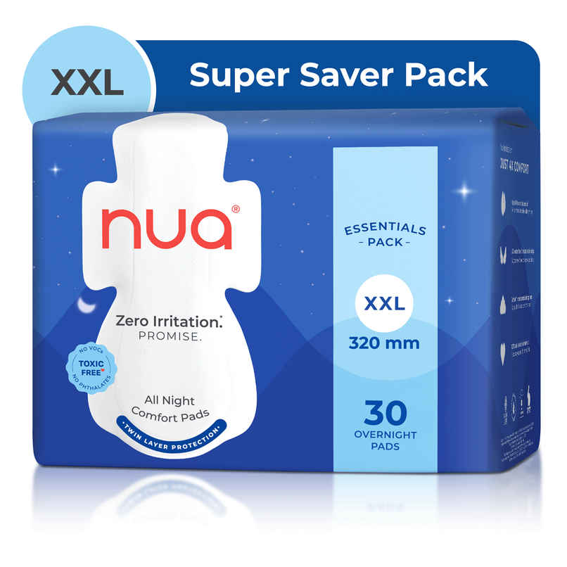Nua All Night Comfort Sanitary Pads | 30 XL++