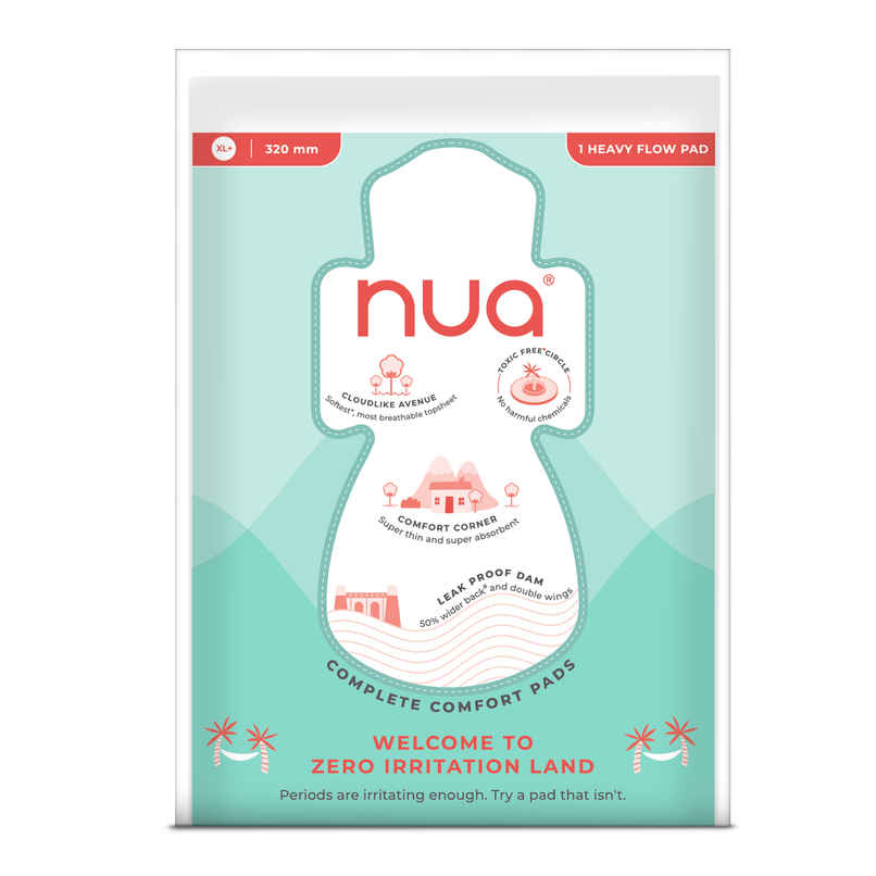 Nua Complete Comfort Sanitary Pads for Heavy Flow | XL