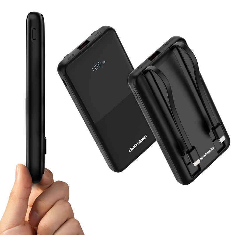 Dubstep Powerblitz X3 22-5W 10000mAh Power Bank | Type-C & Lightning | Black Dubstep Powerblitz X3 22-5W 10000mAh Power Bank | Type-C & Lightning | Black