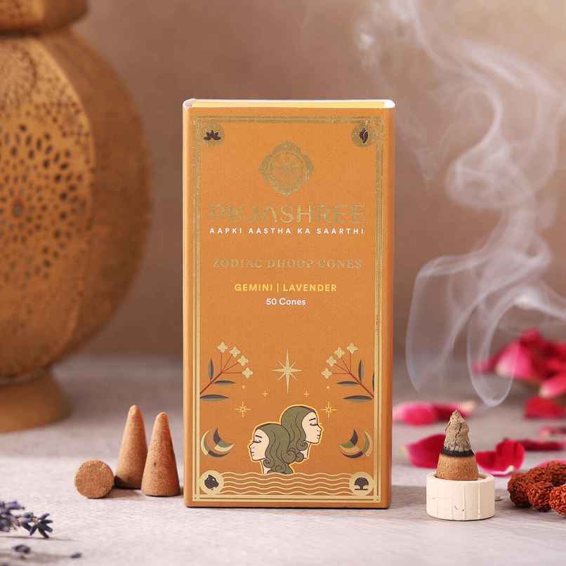 Pujashree Zodiac Dhoop Cones | Gemini - Lavender Pujashree Zodiac Dhoop Cones | Gemini - Lavender