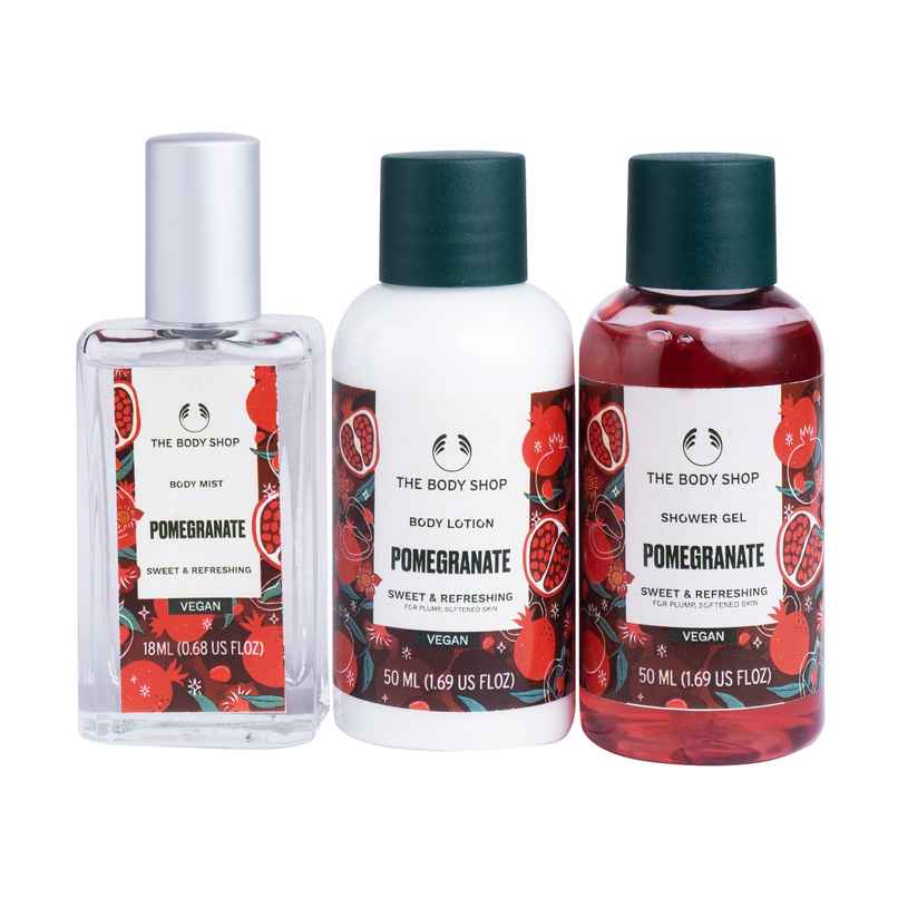 The Body Shop Pomegranate Shower Gel, Body Lotion & Body Mist Gift Set