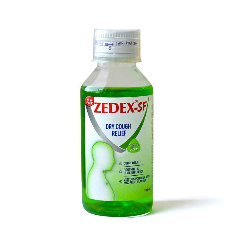 Zedex-SF Mixed Fruit Flavour Sugar Free Dry Cough Syrup Zedex-SF Mixed Fruit Flavour Sugar Free Dry Cough Syrup