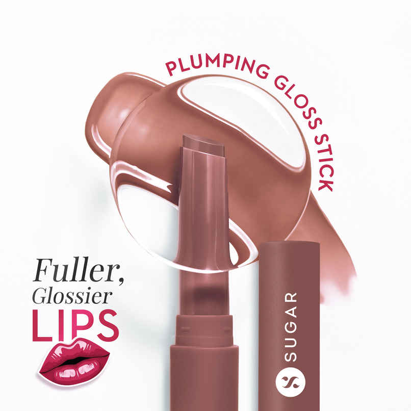 SUGAR Cosmetics Glide Peptide Plumping Gloss Stick|03 Taupe Tick SUGAR Cosmetics Glide Peptide Plumping Gloss Stick|03 Taupe Tick