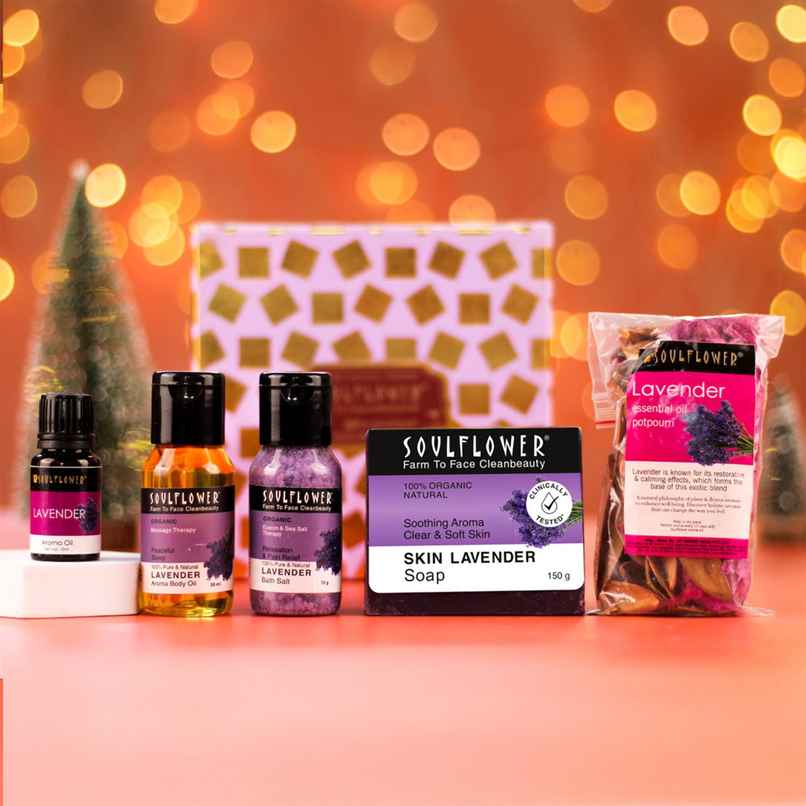 Soulflower Mothers Day Lavender Relax Gift Set | Self Care and Wellness Hamper 1.0 PIECE Soulflower Mothers Day Lavender Relax Gift Set | Self Care and Wellness Hamper 1.0 PIECE