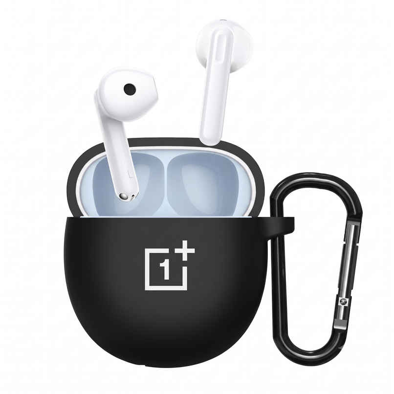 Sounce Earphone Case Cover Compatible for OnePlus Nord Buds CE, Soft Silicone Skin Case Cover Shock-Absorbing Protective Case with Keychain-Black