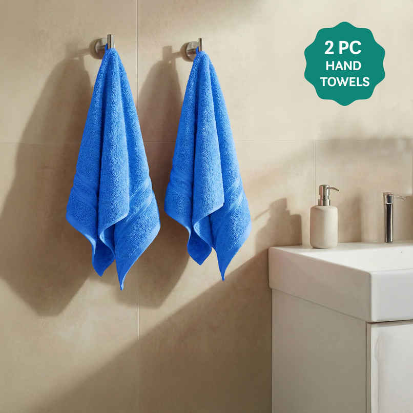 Mytrident Comfort Living Cotton Hand Towel Set | Ocean Blue Mytrident Comfort Living Cotton Hand Towel Set | Ocean Blue
