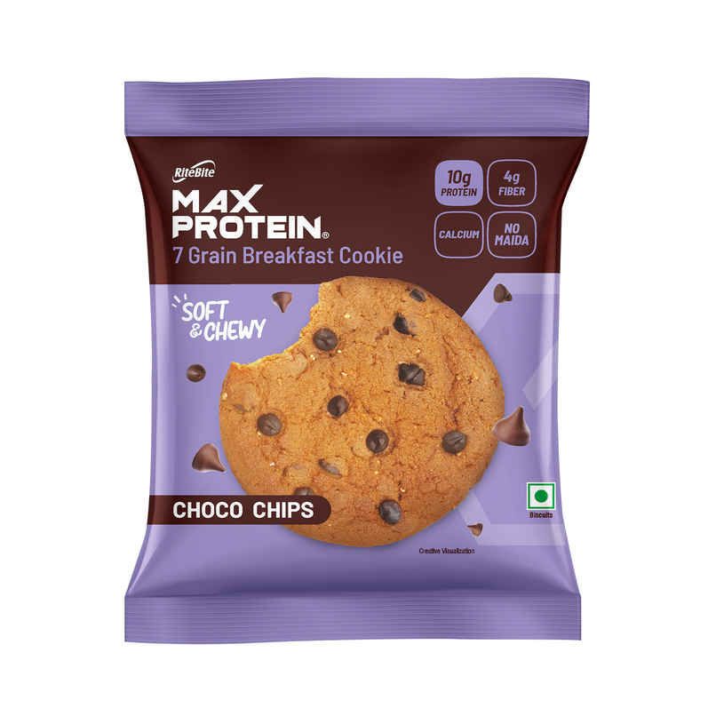 Ritebite Max Protein Cookie Choco Chips, No Maida Multigrain Premium Biscuit Cookies
