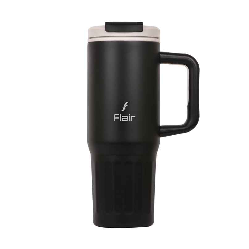 FLAIR Vogue Insulated Stainless Steel Tumbler with Lid | Black - 750 ml