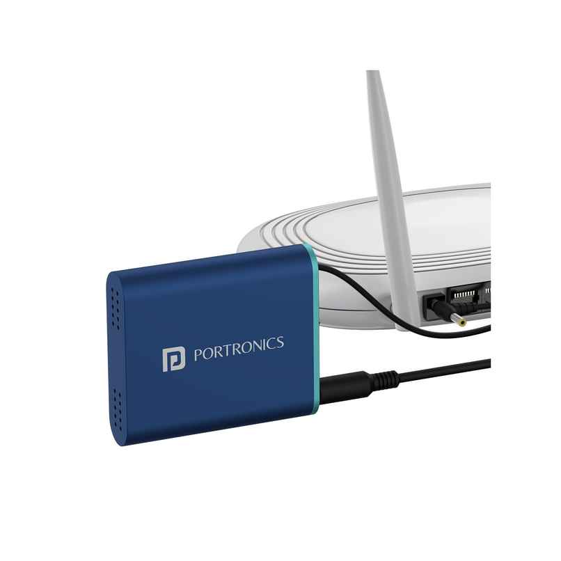 Portronics Power Plus Advanced 2000 mAh WiFi Router Power Bank, Design for 12v DC WiFi Router Blue