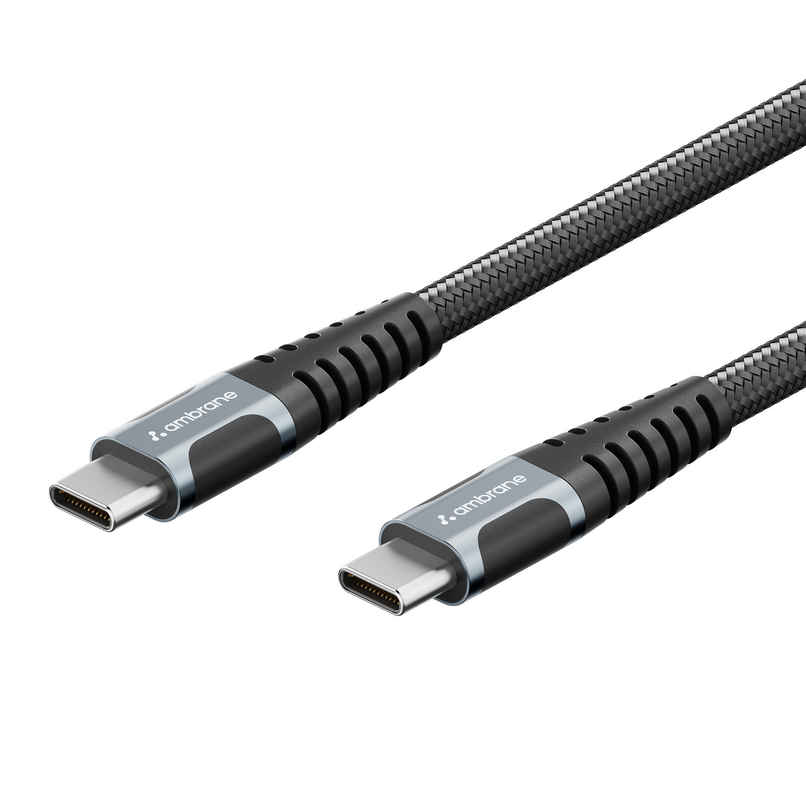 Ambrane 100W Type-C to Type-C Cable for Android | IOS | Macbook & Type C Devices | Black Ambrane 100W Type-C to Type-C Cable for Android | IOS | Macbook & Type C Devices | Black