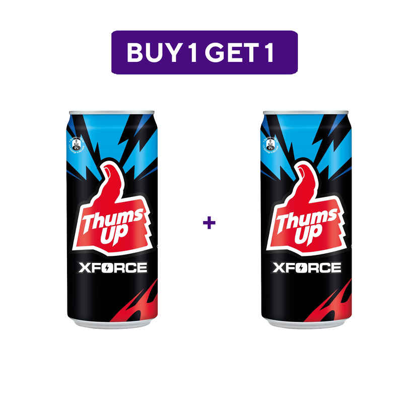 Thums Up X Force Zero Sugar Soft Drink Can | Zero Calories | Carbonated Beverage Combo