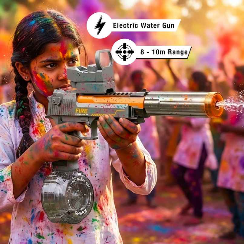 Toyshine Pistol Design Automatic Water Squirt Gun with Light | Rechargeable Toyshine Pistol Design Automatic Water Squirt Gun with Light | Rechargeable