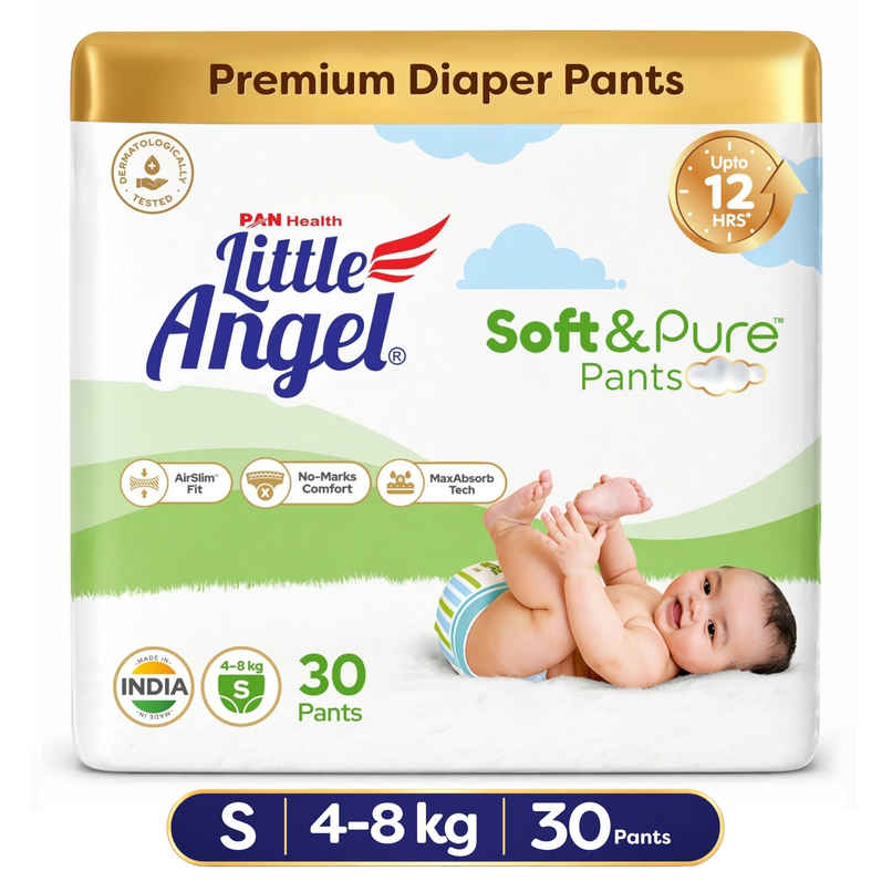Little Angel Soft Pure Baby Diaper Pants 12 Hours Absorption | Small | 4 to 8 kg Little Angel Soft Pure Baby Diaper Pants 12 Hours Absorption | Small | 4 to 8 kg