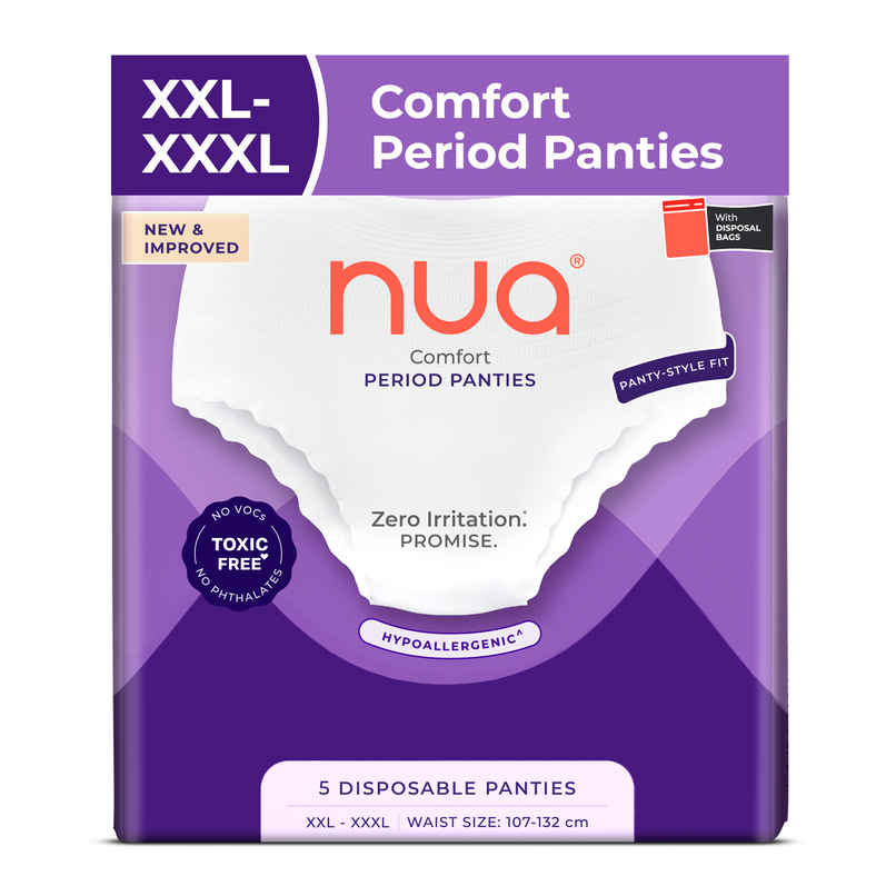 Nua Comfort Disposable Period Panties XXL-XXXL | Ultra-Absorbent | Pack of 5 Panties Nua Comfort Disposable Period Panties XXL-XXXL | Ultra-Absorbent | Pack of 5 Panties