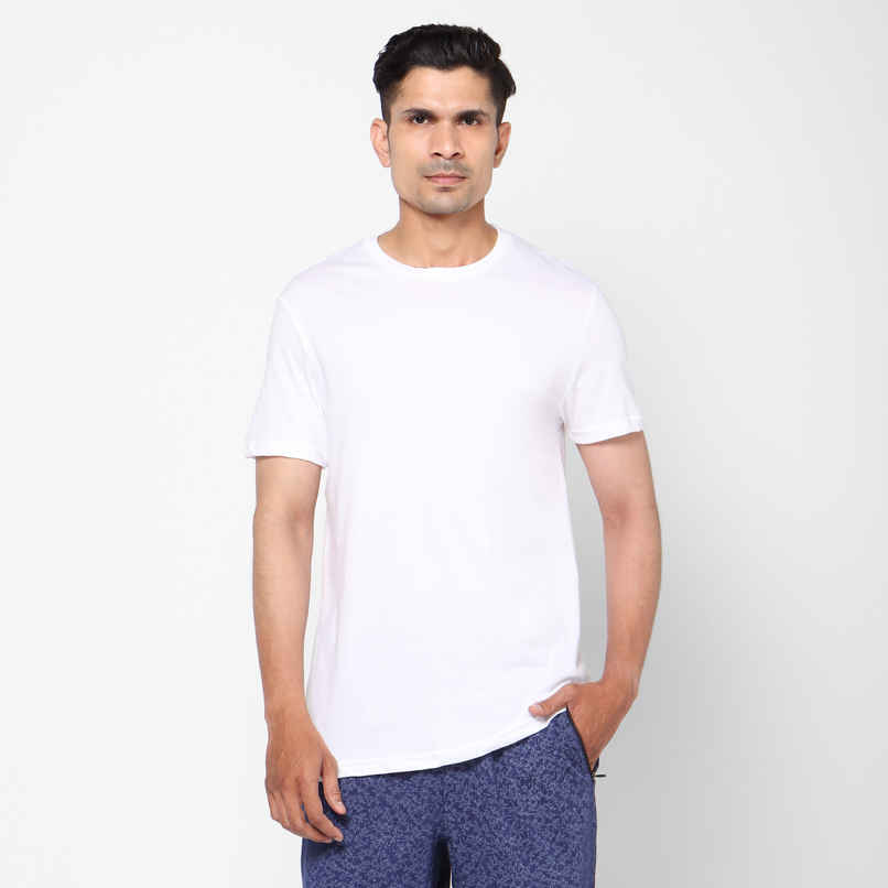 Decathlon Domyos Men's Regular Fit Tshirt | White - S Decathlon Domyos Men's Regular Fit Tshirt | White - S