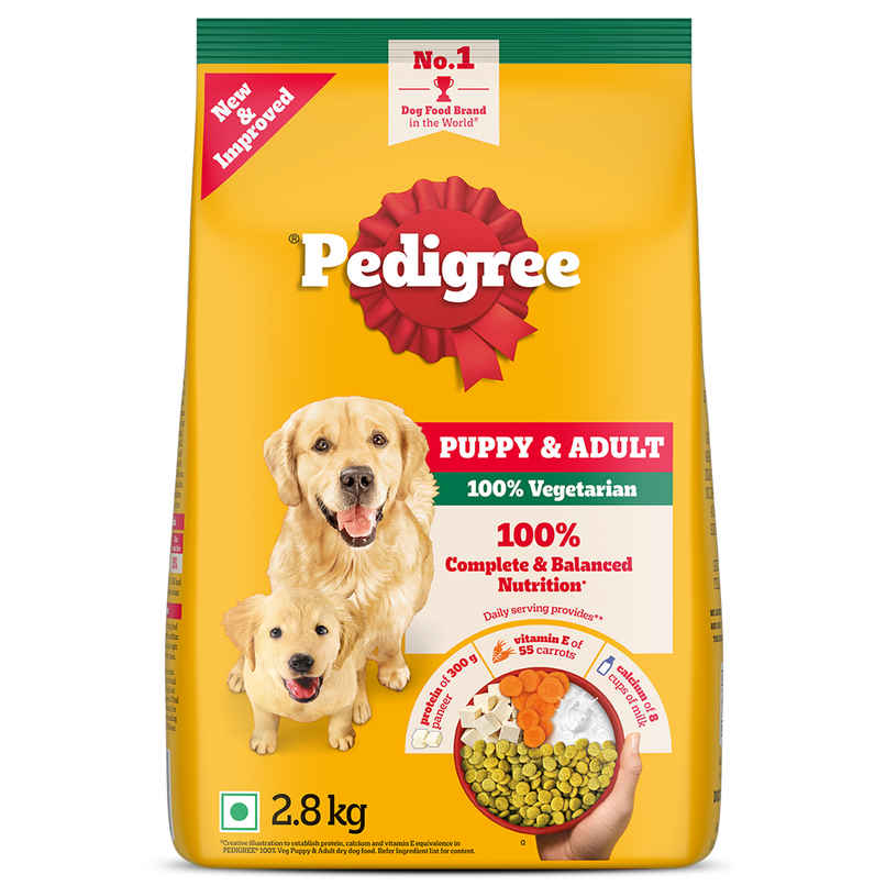 Pedigree Adult & Puppy Dry Dog Food | 100% Vegetarian Pedigree Adult & Puppy Dry Dog Food | 100% Vegetarian