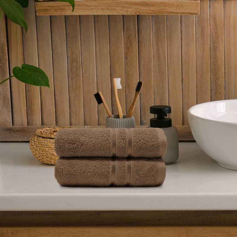 Mytrident Cotton Hand Towel | 400 GSM | Gym Towel Set - Coconut Shell