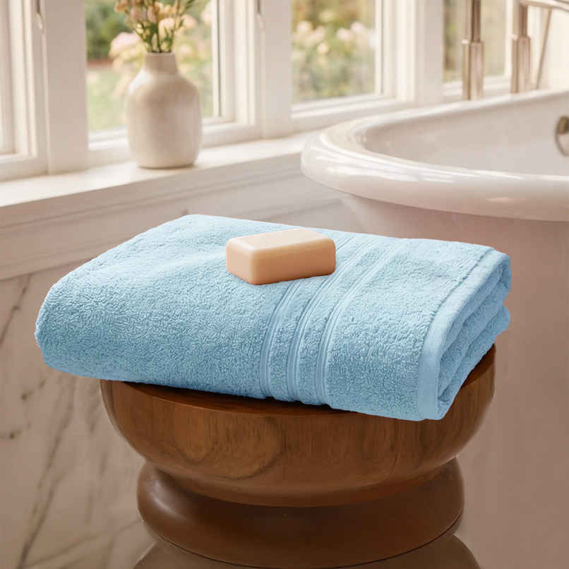 Home Elegance by My Trident Comfort Living Cotton Bath Towel | 28 in x 55 in | Cool Blue Home Elegance by My Trident Comfort Living Cotton Bath Towel | 28 in x 55 in | Cool Blue