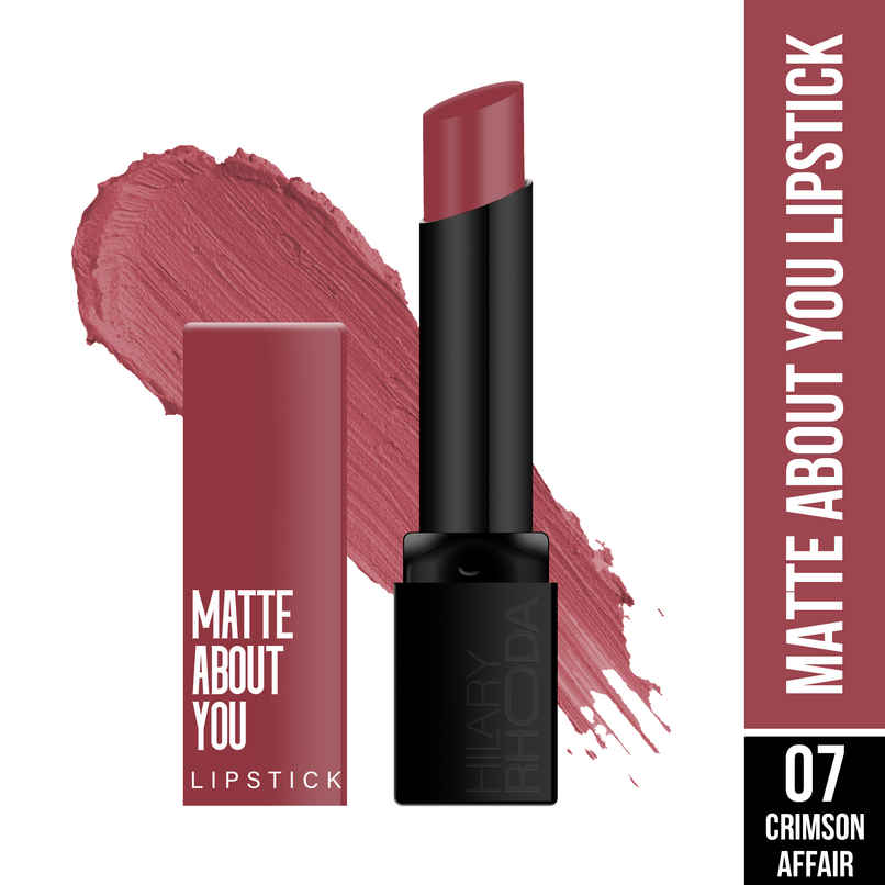 Hilary Rhoda Matte About You Lipstick | Long Lasting & Highly Pigmented | Crimson Affair - Shade 07 Hilary Rhoda Matte About You Lipstick | Long Lasting & Highly Pigmented | Crimson Affair - Shade 07