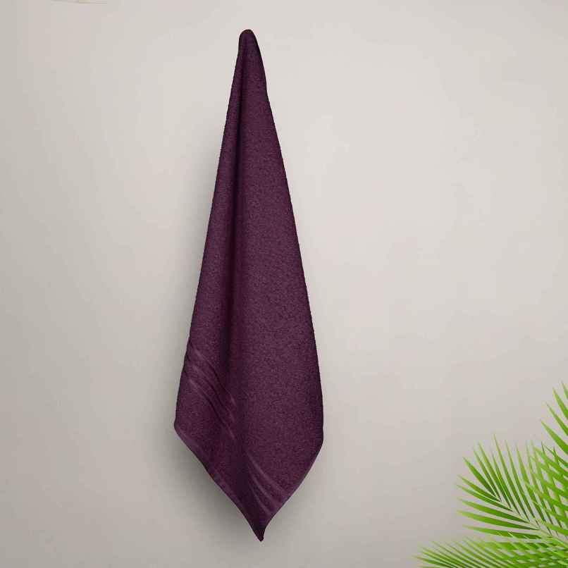 Mytrident Cotton Bath Towel | 400 GSM | Towels for Bath - Black Currant