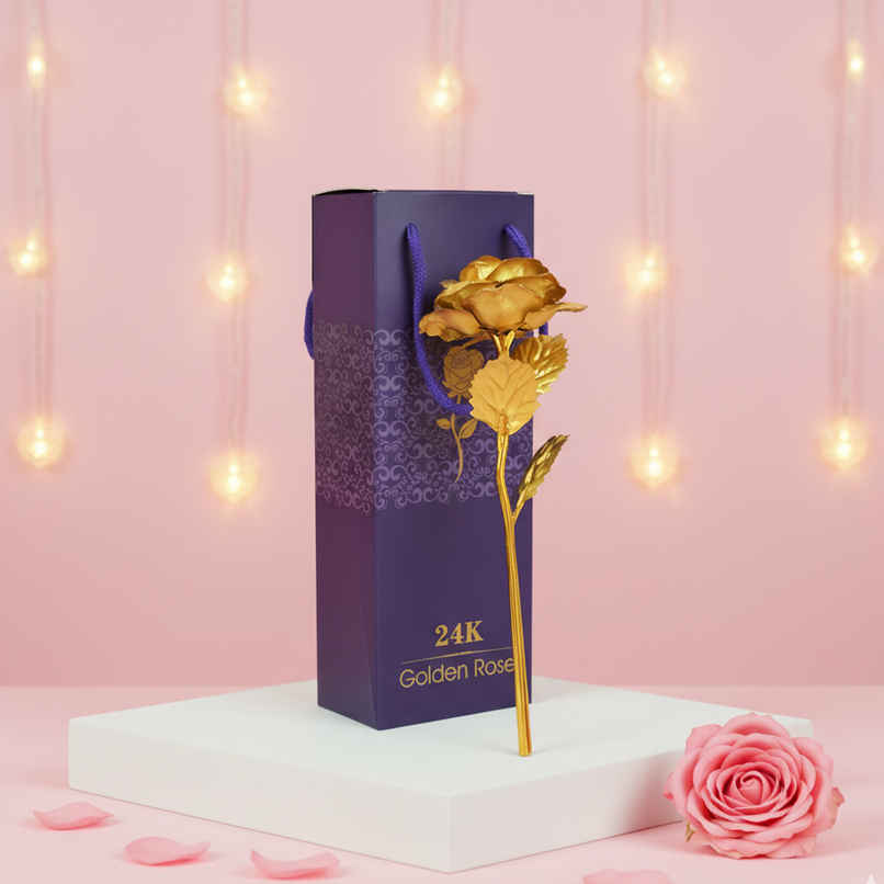 Gold Plated Rose Flower Keepsake Gift Box Set | Perpetual Mart