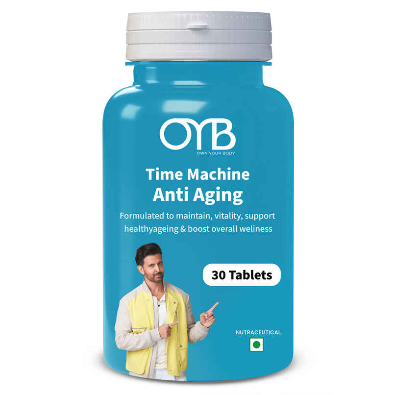 OYB Anti-Ageing Formula with CoQ10, Curcumin & Resveratrol | 30 Tablets | OYB Time-Machine