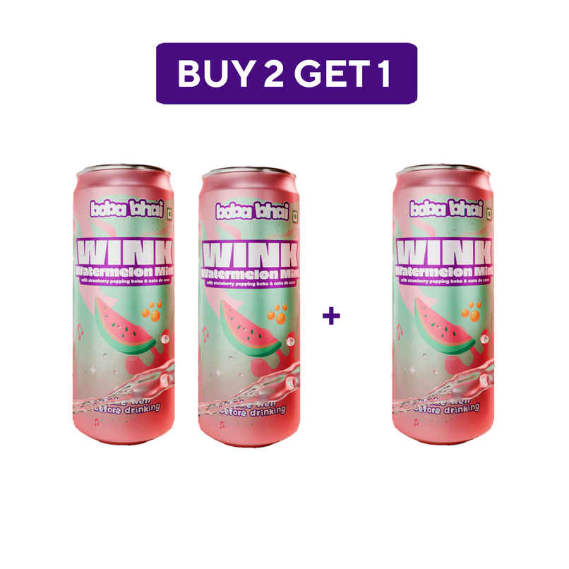 Boba Bhai Watermelon Mojito with Popping Bubbles & Nata de Coco Combo