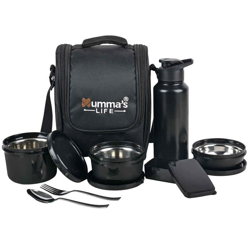 Mumma's LIFE Lunch Box for Office Use- Microwave Safe 3-Container Set with BPA-Free Lids