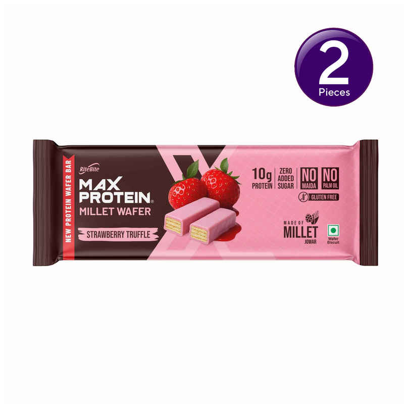 RiteBite Max Protein Strawberry Truffle 10g Protein Millet Wafer Bar Combo RiteBite Max Protein Strawberry Truffle 10g Protein Millet Wafer Bar Combo