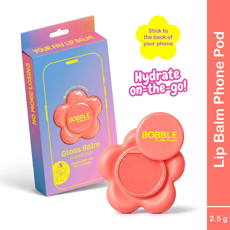 Mila Beaute Bobble Gloss Balm Phone Pod with Peptide & Collagen - Peach Sorbet