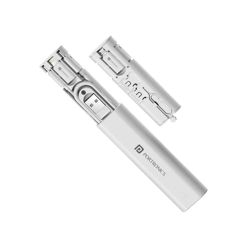 Portronics SnapCase 3 Multipurpose Charging Cable & Connector White Portronics SnapCase 3 Multipurpose Charging Cable & Connector White