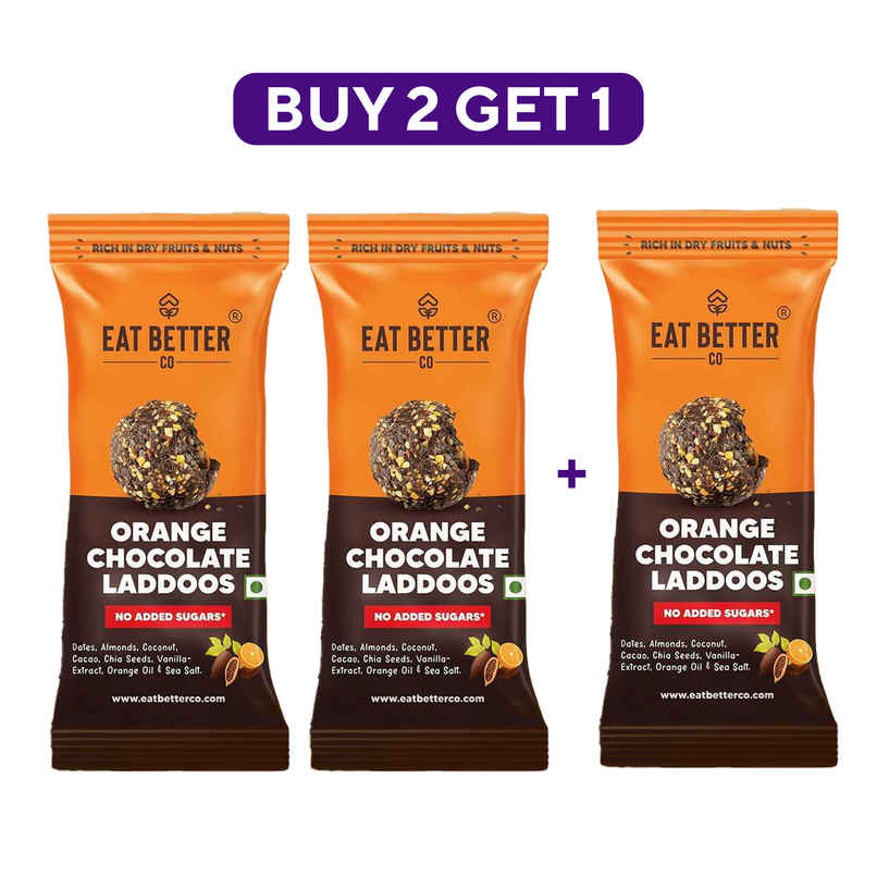 Eat Better Co - Orange & Chocolate Laddoos - No Added Sugar - High Protein, Natural Combo