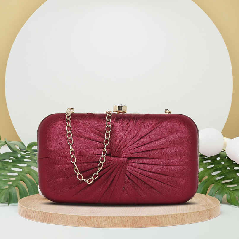 Lavie Women's Cheer Framed Clutch | Ladies Purse | Maroon