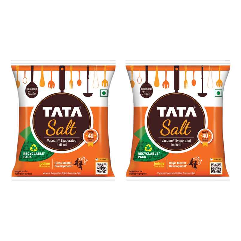 Tata Salt, Free Flowing and Iodised Namak, Vacuum Evaporated, Salt in Fresh Combo Tata Salt, Free Flowing and Iodised Namak, Vacuum Evaporated, Salt in Fresh Combo