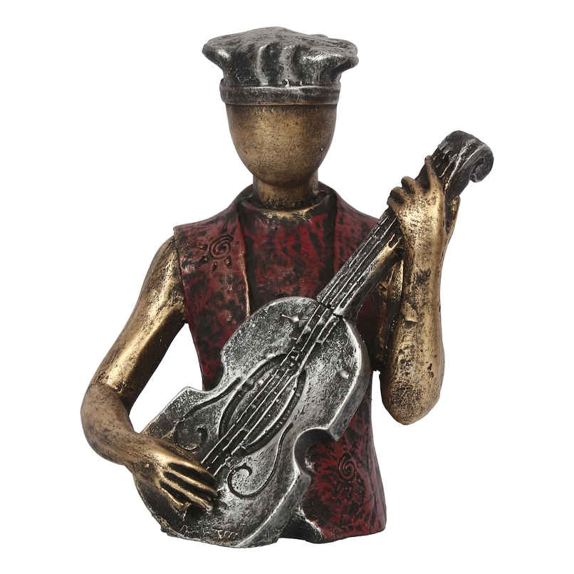 eCraftIndia Man Statue with Hat Playing Guitar Decorative Showpiece