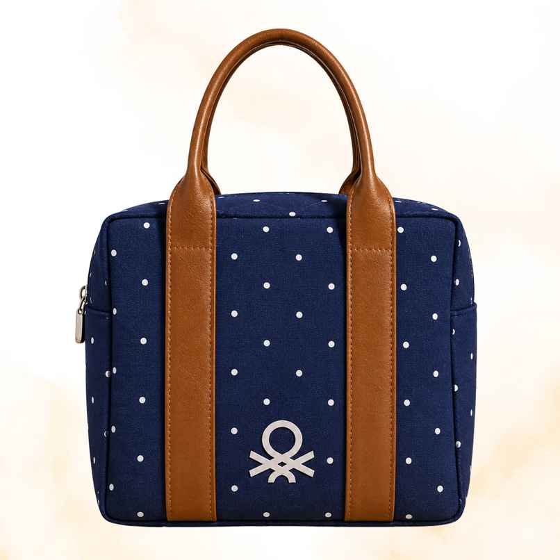 United Colors of Benetton Lunch Bag | Polyester | With Back Pocket | Navy Blue