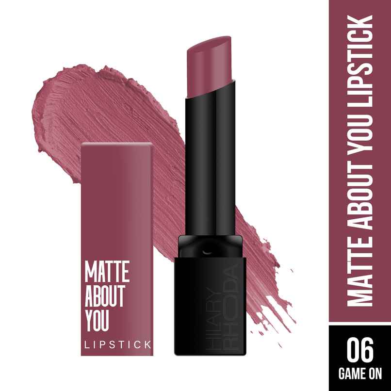 Hilary Rhoda Matte About You Lipstick | Long Lasting & Highly Pigmented | Game On - Shade 06 Hilary Rhoda Matte About You Lipstick | Long Lasting & Highly Pigmented | Game On - Shade 06