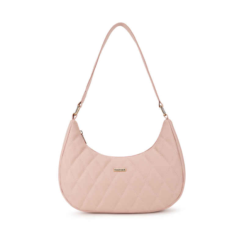 Fastrack Quilted Shoulder Bag for Women | Pink Fastrack Quilted Shoulder Bag for Women | Pink