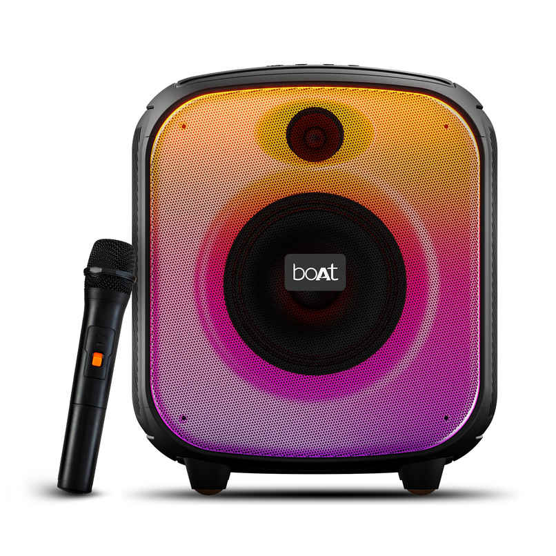 boAt PartyPal 63Pro Bluetooth Speaker | 30W Signature Sound | Customizable RGB LED | Midnight Black