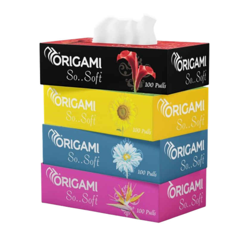 Origami 2Ply So Soft Facial Tissues Box | 100 Pulls Per Box Origami 2Ply So Soft Facial Tissues Box | 100 Pulls Per Box