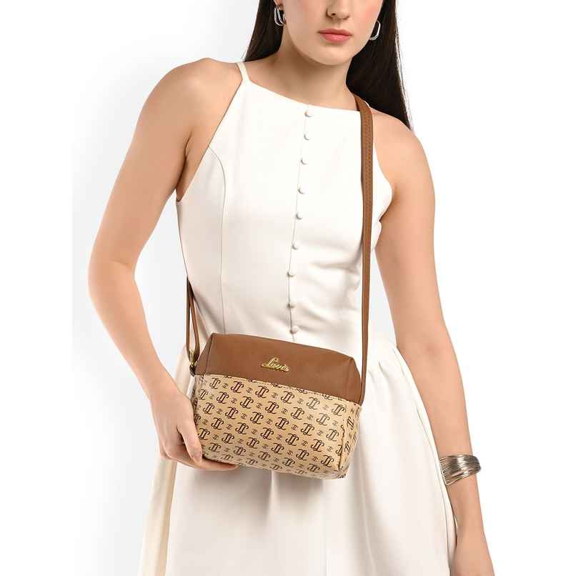 Lavie Women's Mono Ll Senna Box Crossbody Sling Bag | Ladies Purse Handbag | Taupe