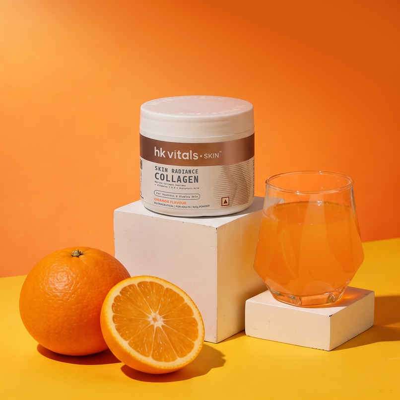 hk vitals Skin Radiance Collagen Supplement with Biotin (Orange, 100g)