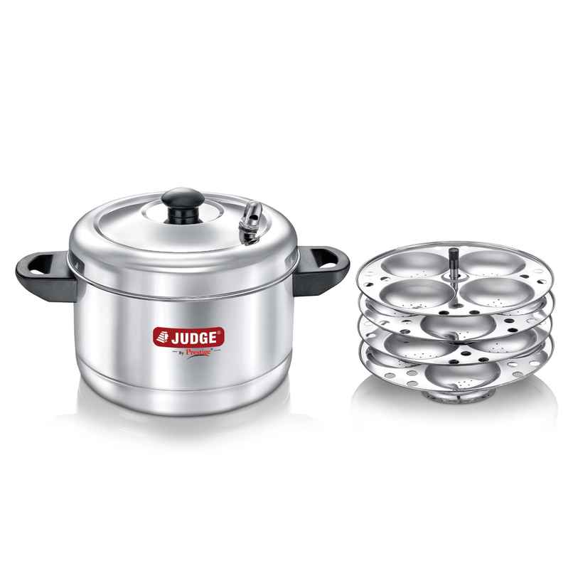 Judge By Prestige Stainless Steel Idli Cooker with 4 Plates,High Quality SS,Corrosion Free,Silver