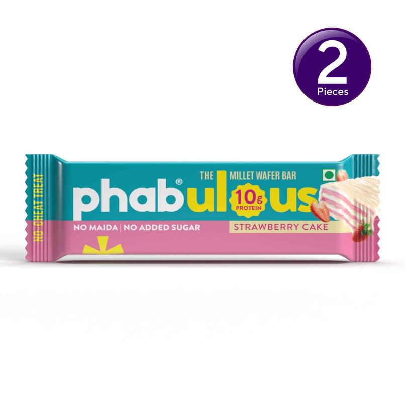 Phab Strawberry Cake Millet Wafer Bar I 10g Protein Wafer Combo  