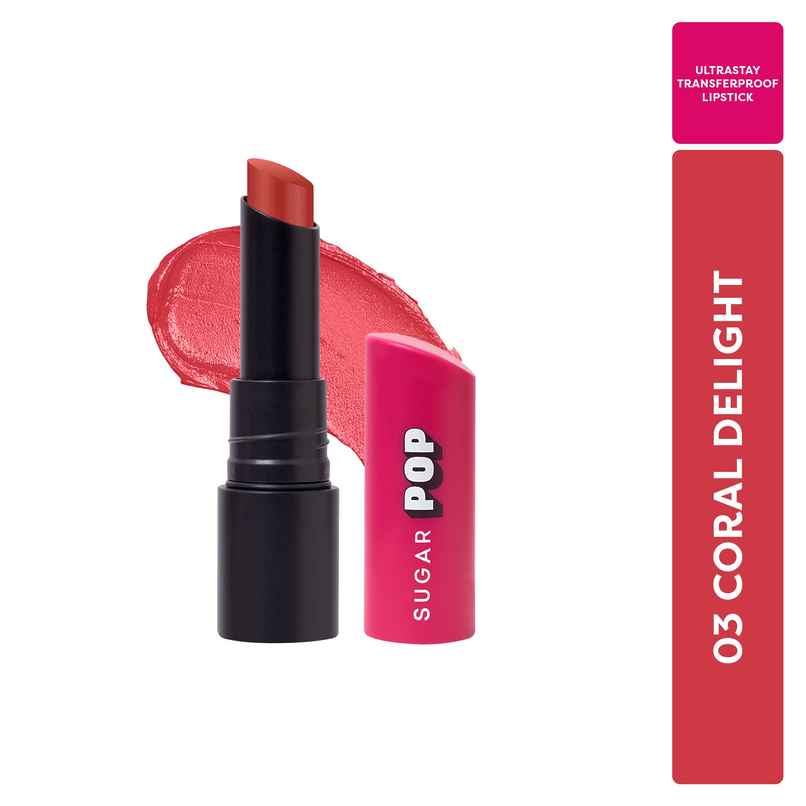 SUGAR POP Ultra Stay Transfer Proof Lipstick | 03 Coral Delight SUGAR POP Ultra Stay Transfer Proof Lipstick | 03 Coral Delight