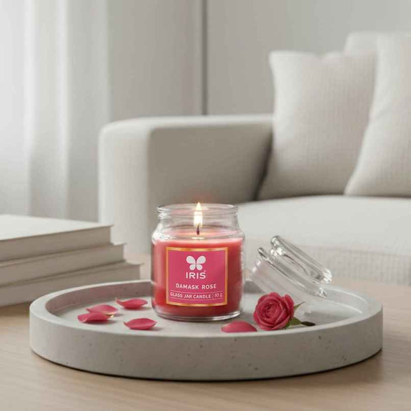 IRIS Damask Rose Fragranced Yankee Jar Candle IRIS Damask Rose Fragranced Yankee Jar Candle