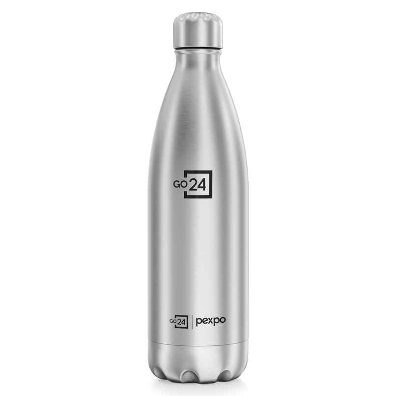 Pexpo Stainless Steel Electro 24 Hrs Hot & Cold ISI Certified Flask Water Bottle | Silver | 1 L Pexpo Stainless Steel Electro 24 Hrs Hot & Cold ISI Certified Flask Water Bottle | Silver | 1 L
