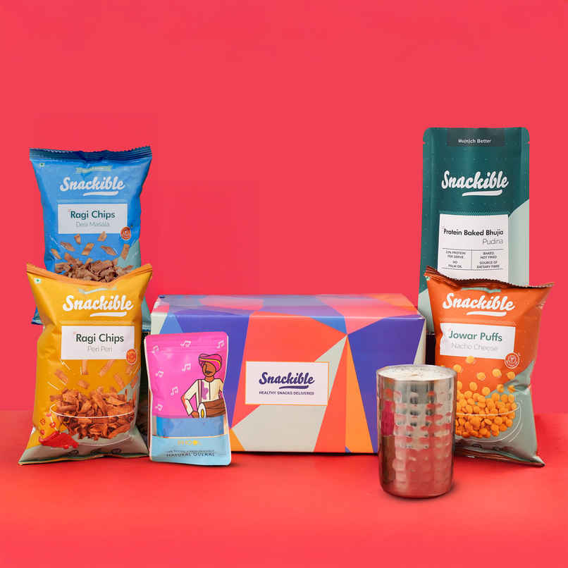 Snackible Holi Snacks Hamper with Phool Natural Gulaal