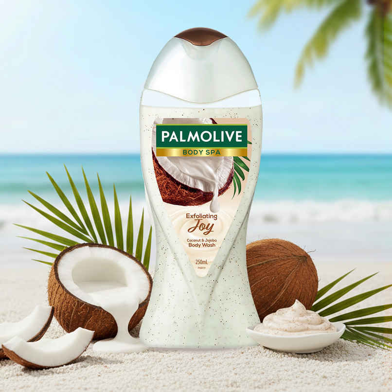 Palmolive Body Wash Coconut Joy Crème Based Exfoliator With Real Apricot Seeds and Jojoba Butter Extracts